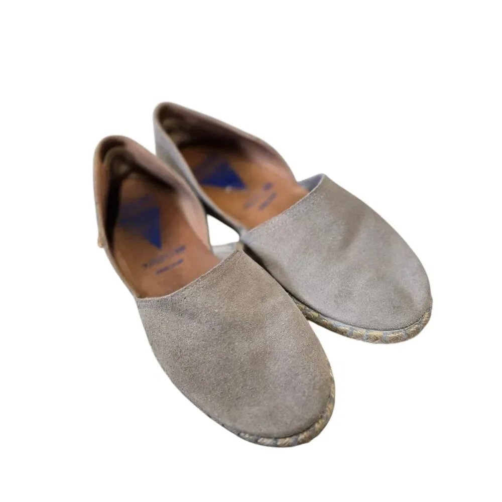Verbenas‎ Gray Suede Espadrille Loafers Sz 39 Slip-On Casual Flats